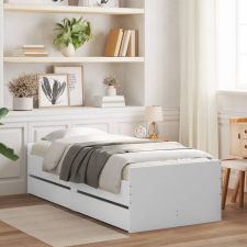 vidaXL fehér ágykeret fiókokkal 100x200 cm ágy és ágykellék