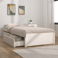 vidaXL fehér ágykeret fiókokkal 75 x 190 cm (2FT6 Small Single) ágy és ágykellék