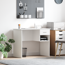 vidaXL Fehér Asztal tárolóval 90x49.5x75 cm Mérnöki fa íróasztal