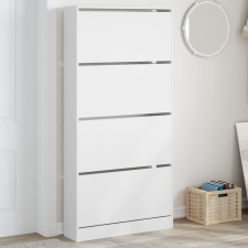 vidaXL fehér cipőszekrény 4 kihajtható fiókkal 80 x 21 x 163,5 cm bútor
