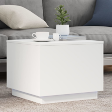 vidaXL fehér dohányzóasztal LED-lámpákkal 50 x 50 x 40 cm bútor