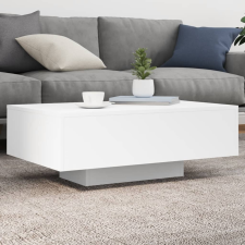 vidaXL fehér dohányzóasztal LED-lámpákkal 85 x 55 x 31 cm bútor