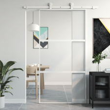 vidaXL fehér edzett üveg és alumínium tolóajtó 102,5 x 205 cm építőanyag