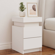vidaXL fehér éjjeliszekrény LED-világítással 35 x 39 x 55 cm bútor