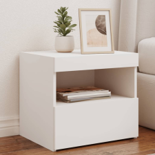 vidaXL fehér éjjeliszekrény LED-világítással 50 x 40 x 45 cm bútor