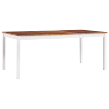 vidaXL fehér és barna fenyőfa étkezőasztal 180 x 90 x 73 cm bútor