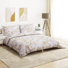 vidaXL fehér és barna pamut ágyneműhuzat-garnitúra 140 x 200 cm lakástextília