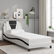 vidaXL fehér és fekete műbőr ágykeret fejtámlával 90x190 cm ágy és ágykellék