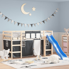 vidaXL fehér és fekete poliészterhez függönyök tetőtéri ágyhoz ágy és ágykellék