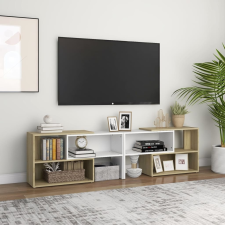 vidaXL fehér és sonoma tölgy forgácslap TV-szekrény 149 x 30 x 52 cm bútor