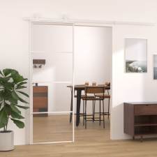 vidaXL fehér ESG üveg és alumínium tolóajtó 76 x 205 cm építőanyag