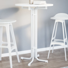 vidaXL fehér étkezőasztal szerelt fa és acél Ø70x110 cm bútor