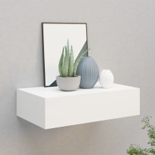 vidaXL fehér falra szerelhető fiókos polc 40 x 23,5 x 10 cm bútor