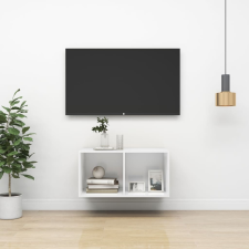 vidaXL fehér falra szerelhető forgácslap TV-szekrény 37 x 37 x 72 cm bútor