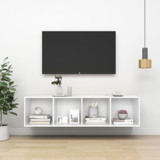 vidaXL Fehér falra szerelhető forgácslap TV-szekrény 37x37x142,5 cm bútor