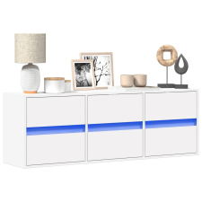 vidaXL fehér falra szerelhető TV-szekrény LED-lámpákkal 130x31x45 cm bútor