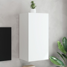 vidaXL fehér falra szerelhető TV-szekrény LED-lámpákkal 40,5x35x80 cm bútor
