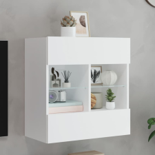 vidaXL fehér falra szerelhető TV-szekrény LED-lámpákkal 58,5x30x60,5cm bútor