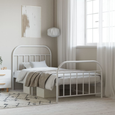 vidaXL Fehér fém ágykeret fej- és lábtámlával 100 x 190 cm ágy és ágykellék