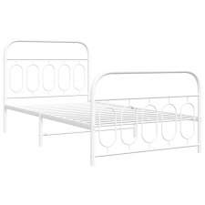 vidaXL fehér fém ágykeret fej- és lábtámlával 100 x 190 cm ágy és ágykellék