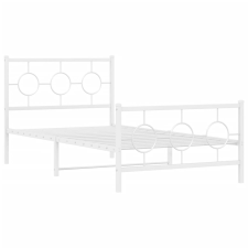 vidaXL fehér fém ágykeret fej- és lábtámlával 100 x 190 cm (376287) ágy és ágykellék