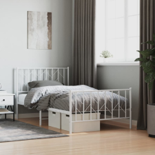 vidaXL fehér fém ágykeret fej- és lábtámlával 100 x 200 cm ágy és ágykellék