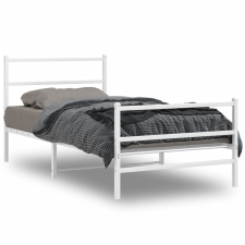 vidaXL fehér fém ágykeret fej- és lábtámlával 100 x 200 cm ágy és ágykellék