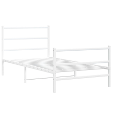 vidaXL fehér fém ágykeret fej- és lábtámlával 100 x 200 cm (355427) ágy és ágykellék
