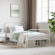 vidaXL fehér fém ágykeret fej- és lábtámlával 107 x 203 cm ágy és ágykellék