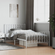 vidaXL fehér fém ágykeret fej- és lábtámlával 107 x 203 cm ágy és ágykellék