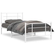 vidaXL fehér fém ágykeret fej- és lábtámlával 107 x 203 cm ágy és ágykellék