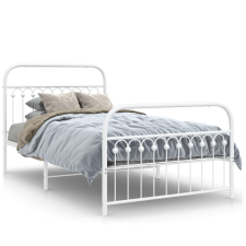 vidaXL fehér fém ágykeret fej- és lábtámlával 107 x 203 cm ágy és ágykellék