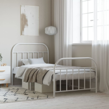 vidaXL fehér fém ágykeret fej- és lábtámlával 107 x 203 cm ágy és ágykellék