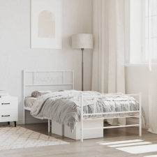 vidaXL fehér fém ágykeret fej- és lábtámlával 107 x 203 cm ágy és ágykellék
