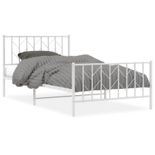 vidaXL fehér fém ágykeret fej- és lábtámlával 107 x 203 cm (374500) ágy és ágykellék