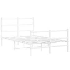vidaXL fehér fém ágykeret fej- és lábtámlával 120 x 190 cm (355429) ágy és ágykellék