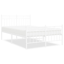 vidaXL fehér fém ágykeret fej- és lábtámlával 120 x 190 cm (373755) ágy és ágykellék