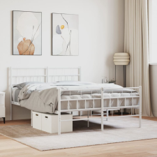 vidaXL fehér fém ágykeret fej- és lábtámlával 120x200 cm ágy és ágykellék