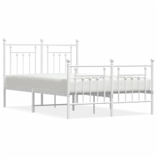 vidaXL fehér fém ágykeret fej- és lábtámlával 120x200 cm (353602) ágy és ágykellék