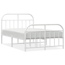 vidaXL fehér fém ágykeret fej- és lábtámlával 120x200 cm (353700) ágy és ágykellék