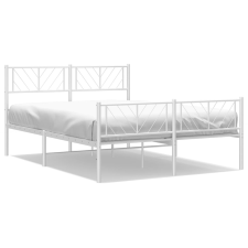 vidaXL fehér fém ágykeret fej- és lábtámlával 120x200 cm (372244) ágy és ágykellék