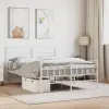 vidaXL fehér fém ágykeret fej- és lábtámlával 140 x 190 cm
