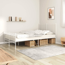 vidaXL fehér fém ágykeret fej- és lábtámlával 140x200 cm ágy és ágykellék