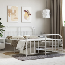vidaXL fehér fém ágykeret fej- és lábtámlával 140x200 cm ágy és ágykellék