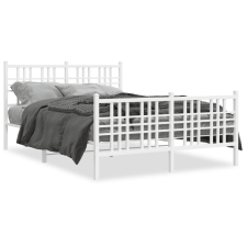 vidaXL fehér fém ágykeret fej- és lábtámlával 140x200 cm ágy és ágykellék
