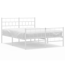 vidaXL fehér fém ágykeret fej- és lábtámlával 140x200 cm (355727) ágy és ágykellék