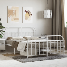 vidaXL fehér fém ágykeret fej- és lábtámlával 150x200 cm ágy és ágykellék