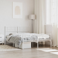 vidaXL fehér fém ágykeret fej- és lábtámlával 150x200 cm ágy és ágykellék