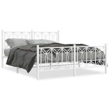 vidaXL fehér fém ágykeret fej- és lábtámlával 150x200 cm ágy és ágykellék