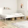 vidaXL fehér fém ágykeret fej- és lábtámlával 150x200 cm